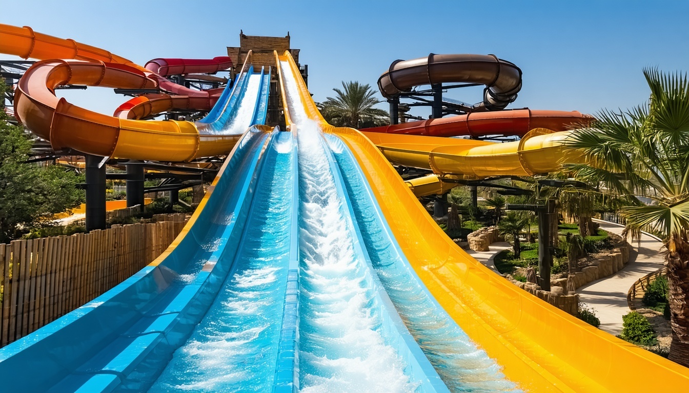 Thrilling water slides at Aquaventure World Dubai
